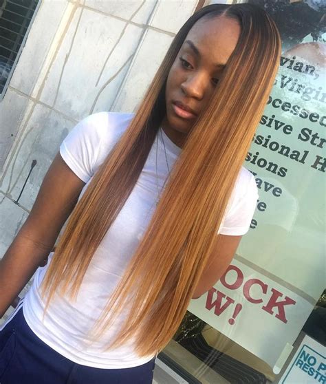 Longstraightcaramelsewinhair Sew In Hairstyles Black Women