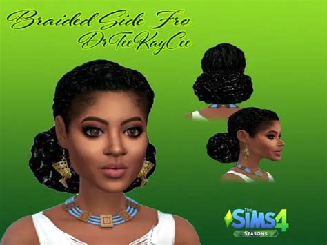 The Sims Resource Braided Side Fro Hair Recolored By Drteekaycee