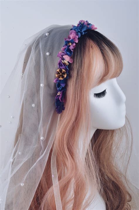 Preserved Natural Real Flower Crown Purple Blue Etsy