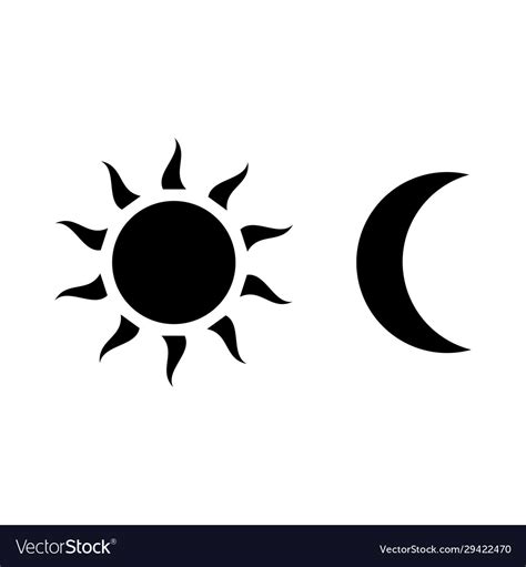 Moon And Sun Icon Isolated On White Background Vector Image