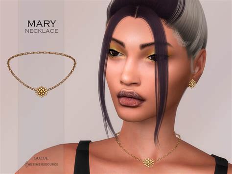 The Sims 4 Mary Necklace By Suzue Cc The Sims
