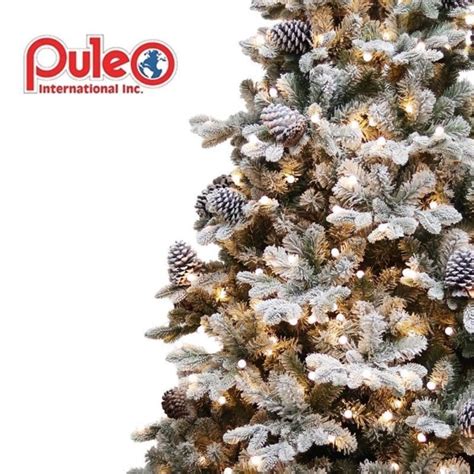 7ft Snowy Yukon Pine Pre Lit Puleo Christmas Tree At62 Artificial