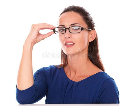 Pretty Lady Wondering While Looking To Her Right Stock Image Image Of