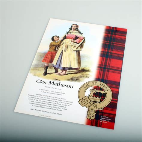 Matheson Scottish Clan Poster A4 Scottish Clans Clan Poster
