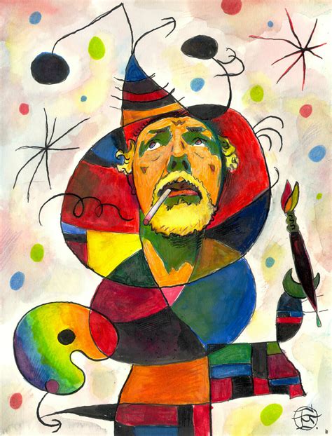 Self Portrait A La Joan Miró The Path Of Temptation Original Work On