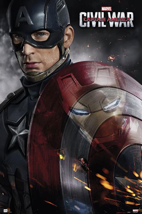 Captain America 3 Civil War Marvel Movie Poster Print Captain