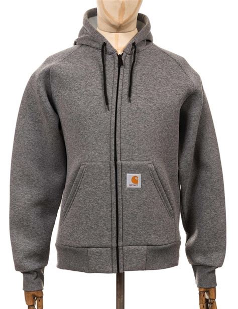 Carhartt Wip Car Lux Hooded Jacket Grey Heather Clothing From Fat