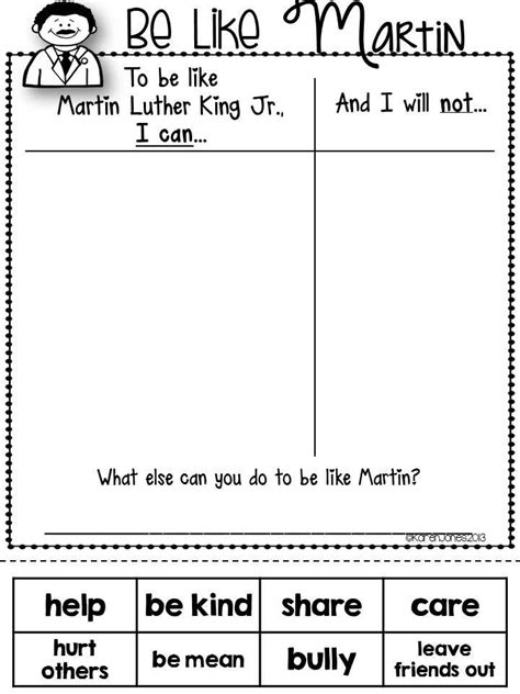 Martin Luther King Worksheets For Kindergarten