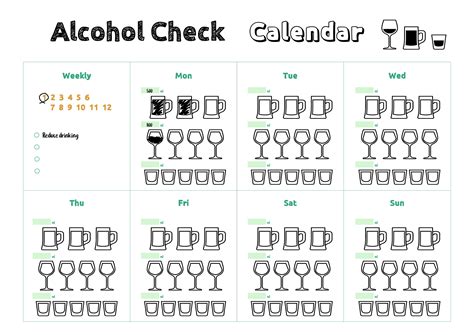 Monthlyweekly Alcohol Tracker Wall Calendar 2021 Printable Etsy