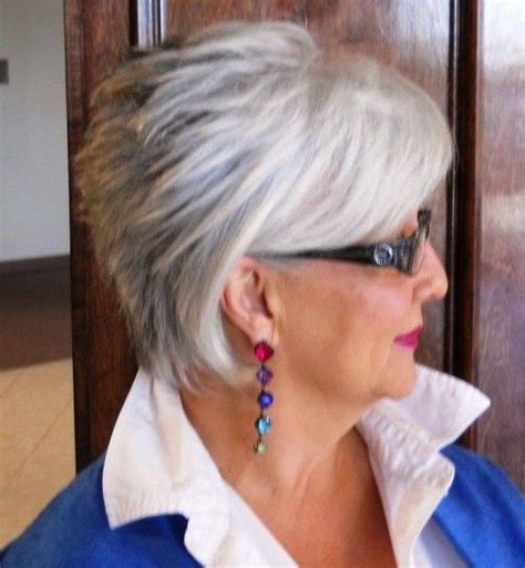 This beautiful head of highlights plus some styling short hair for women in their 60s is very easy if cut correctly. short-shag-hairstyle-for-over-60-women-with-grey-hair ...