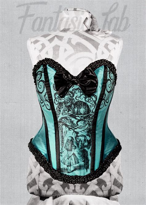 the cheshire cat corset steampunk corset alice in wonderland steampunk gothic corset