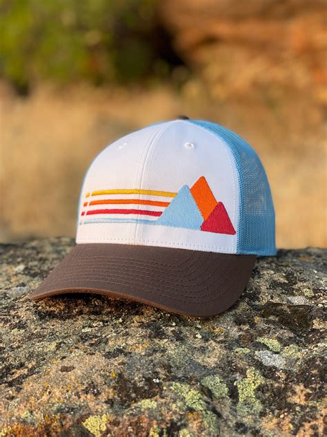 Retro Mountain Low Profile Trucker Hat Richardson 115 Size Etsy