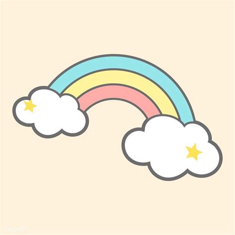 Rainbow On Clouds Magical Vector Free Image By Rawpixel Com