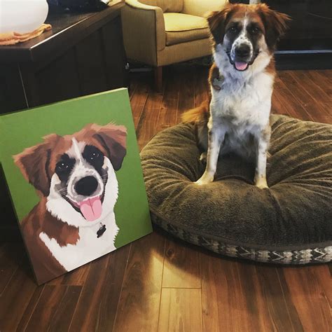 Custom Pet Portraits Dog Canvas Wall Art Paintings Ilovepaws