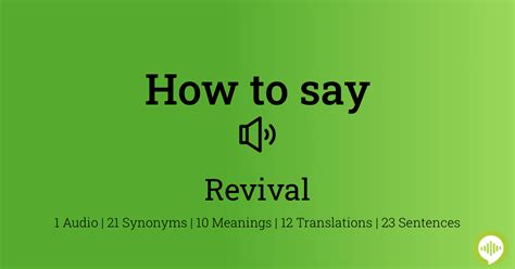 How To Pronounce Revival