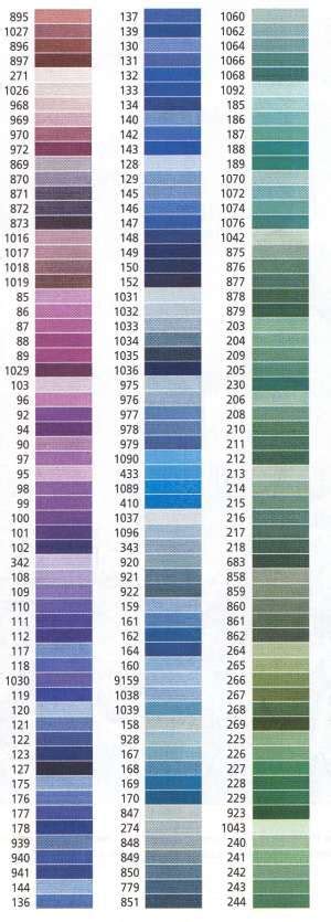 Anchor Thread Colour Chart Numbers