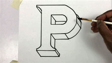Draw Letter P In 3d For Assignment And Project Work Alphabet P