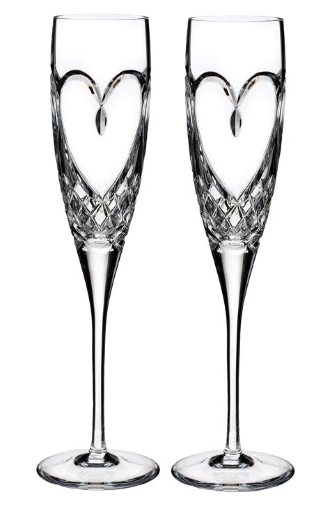 These Gorgeous Crystal Flutes With A Heart Design Will Be Adorable For The Reception As Well As