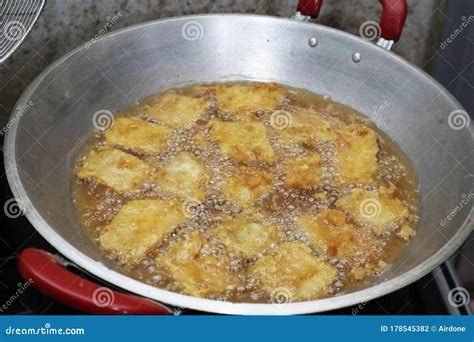 Cooking Deep Fried Tempeh Indonesian Traditional Meal Tempe Goreng Or