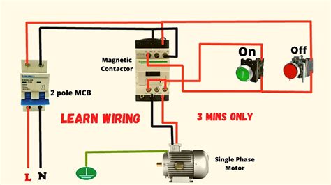 Single Phase Motor Connection With Magnetic Contactor Wiring Diagram