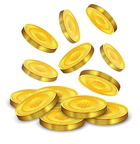 Premium Vector Falling Gold Coins Illustration