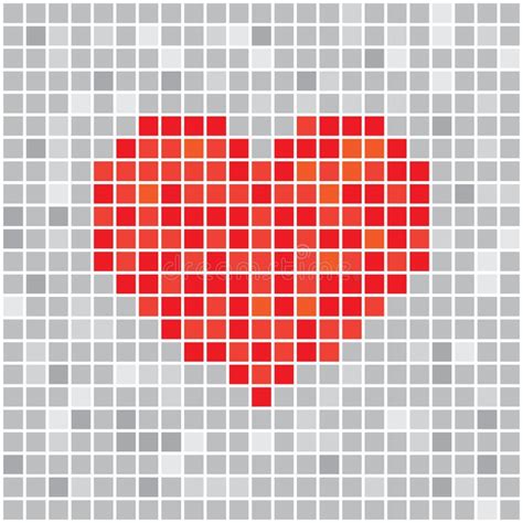 Pixels Art 3d Heart Designs Love Concept Stock Vector Illustration Of