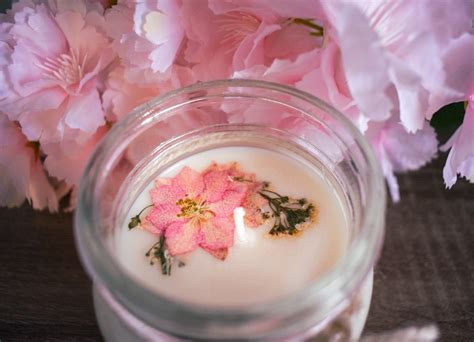 Japanese Cherry Blossom Scented Candle Sakura Aromatherapy Etsy