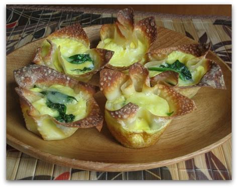 Mini Quiche Won Ton Cups Vegetarian Peas And Crayons