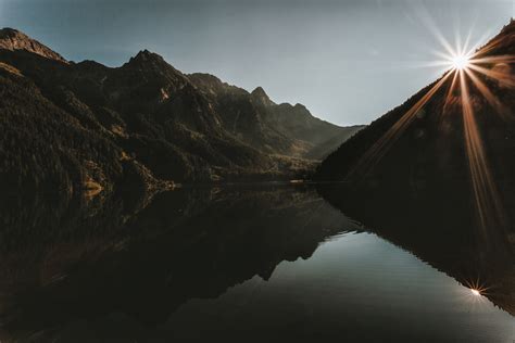 Mountain Landscape Dawn Lake Reflection 5k Hd Nature 4k