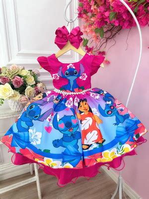 Vestido Lilo E Stitch Tematico Luxo Compre Produtos Personalizados No