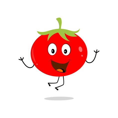Tomato Character Design Tomato Vector Cartoon Mascot Tomato Smiling