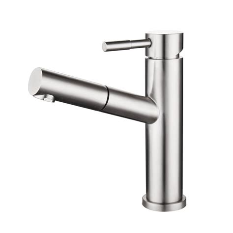 Wewe single handle high arc. brushed stainless steel faucet kitchen-304# Stainless ...