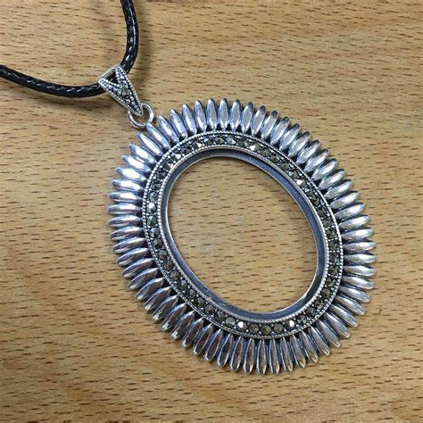 Sterling Silver Silver Pendant Blank Bezel Base Setting Necklace