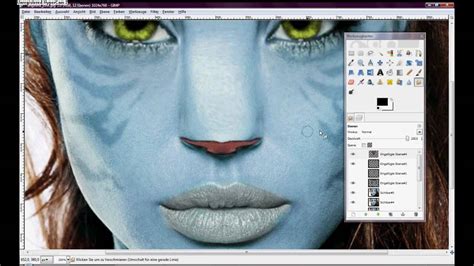 Part 5 Of 7 Gimp Lesson Angelina Jolie Becomes Avatar Youtube