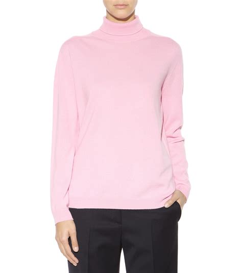 Jil Sander Cashmere Turtleneck Sweater In Lightpastel Pink Pink Lyst