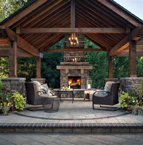 Top 60 Best Patio Fireplace Ideas Backyard Living Space