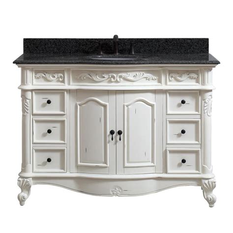 Buy white bathroom vanities online at thebathoutlet � free shipping on orders over $99 � save up to wall mounted bathroom vanities modern bathroom vanities console bathroom vanities black shop our selection of white bathroom vanities and get free shipping on all orders over $99! Avanity Provence 49-in Antique White Single Sink Bathroom ...