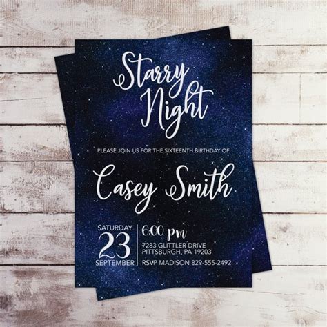 Starry Night Invitation Template