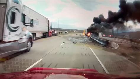 2 Men Transported To Hospital After Fiery Semi Crash On I 80 At Utah