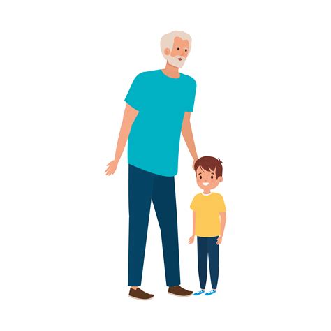 Grandfather And Grandson Vector Art Icons And Graphics For Free Download