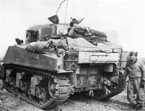 Tank Crew Atop M4 Sherman Tank named Atom Atlas near Cisterna 1944 ...