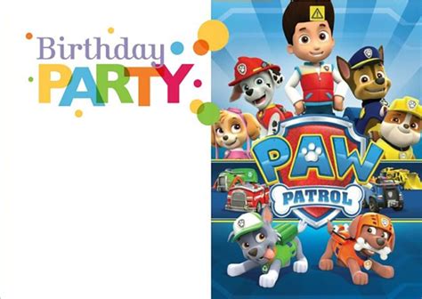 Free Printable Paw Patrol Birthday Card