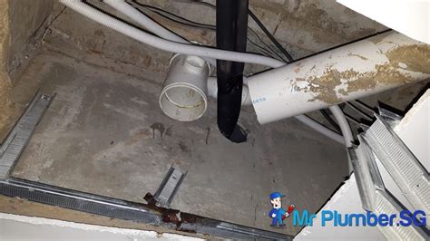 Fixing Pipe Leakage And Replacing Sink Bottle Trap And False Ceiling Repair Plumber Singapore Condo