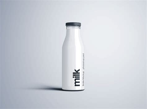 milk bottle mockup psd