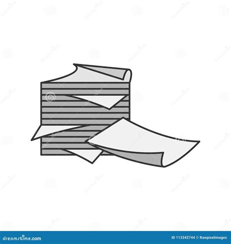Stack Of Papers And Folders Vector Illustration