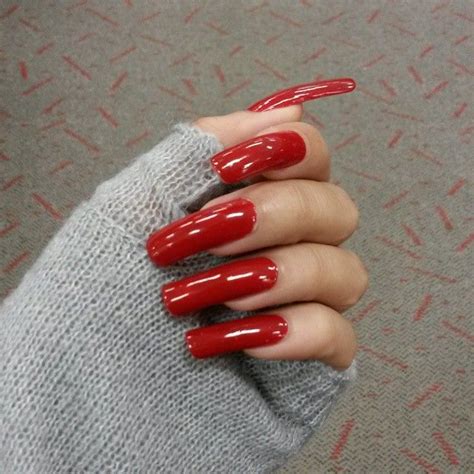 pin by stephanie breezy on breezy long red nails long acrylic nails long nails