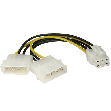 Inch Dual Molex To Pci Express Pin Adapter Cable Clear Connector