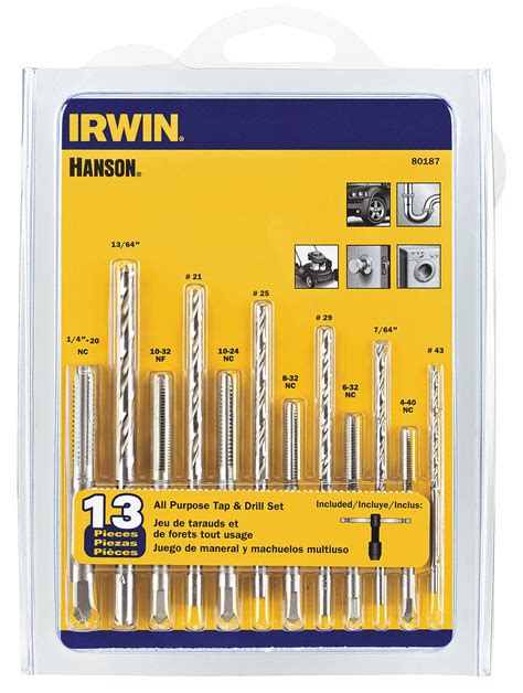 Irwin Hanson Drill Bit And Tap Set 13 Pieces 4 40 Smallest Thread