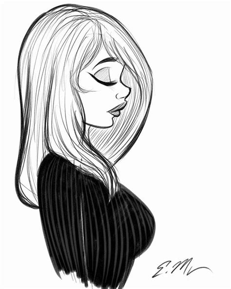 Female Side Profile Drawing Free Download On Clipartmag