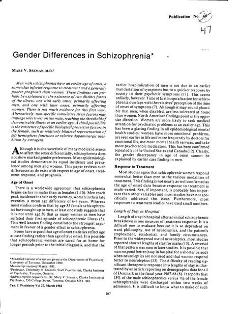 pdf gender differences in schizophrenia